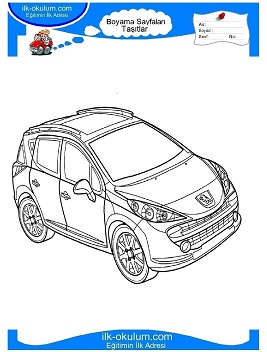 Çocuklar İçin Peugeot Boyama Sayfaları 